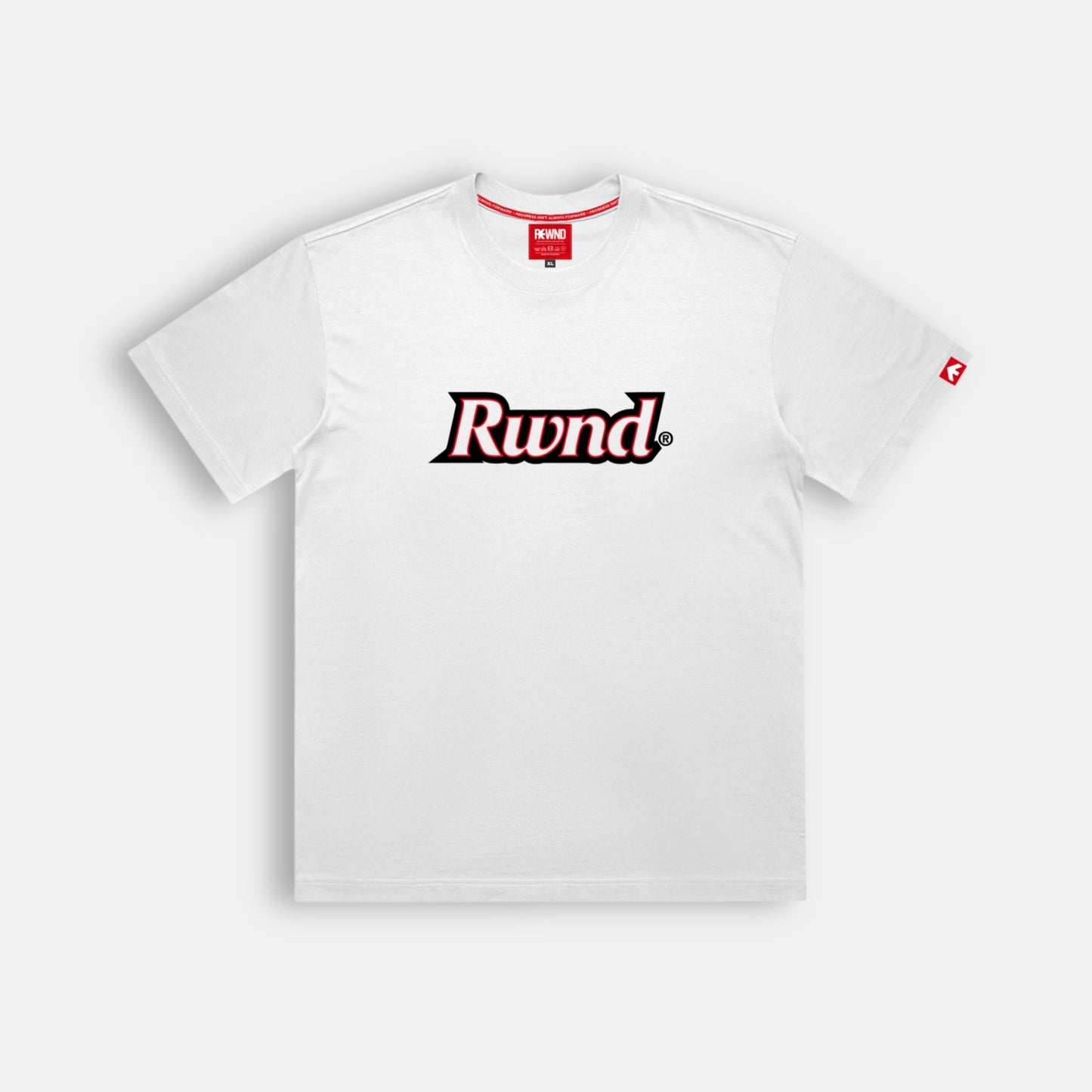 RWND Typography Tee - Front View | Vintage Streetwear Core Essential