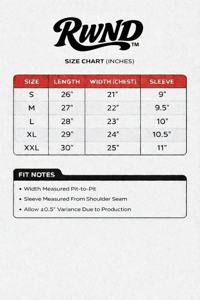 Forged by Fire Tee Size Chart | Find Your Perfect Vintage Streetwear Fit