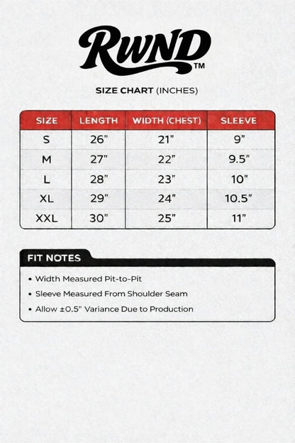 Forged by Fire Tee Size Chart | Find Your Perfect Vintage Streetwear Fit