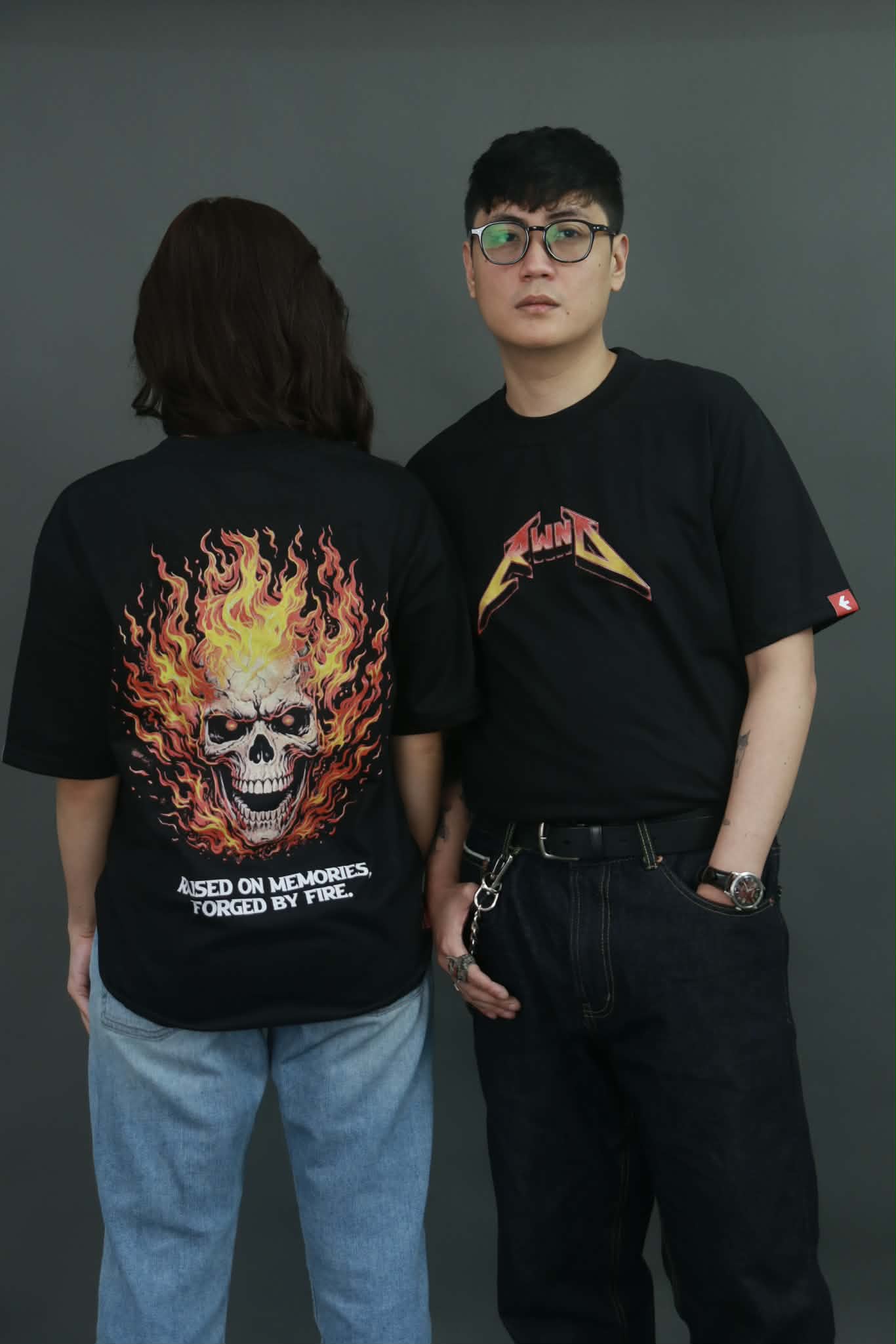 Forged by Fire Tee on model | Comfortable Vintage Streetwear Look